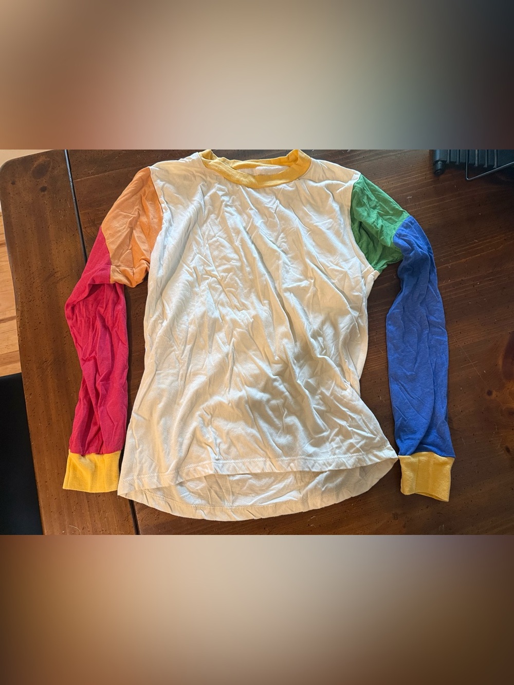 Multi-Color Raglan Long Sleeve Tee - White Body